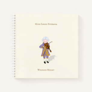 Mozart Playing Violin Personalized Musician's Notebook