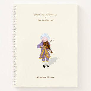 Mozart Playing Violin Personalized Musician's Notebook