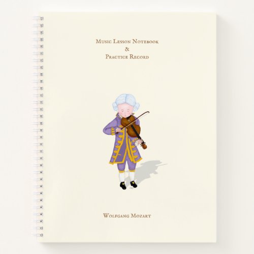 Mozart Playing Violin Personalized Musicians Notebook