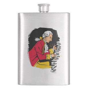 Mozart plays piano flask