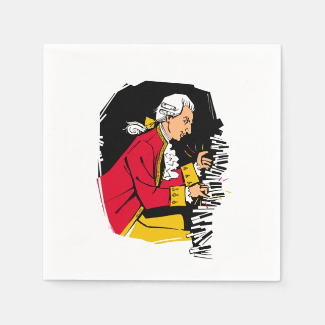 Mozart plays piano napkins (Front)
