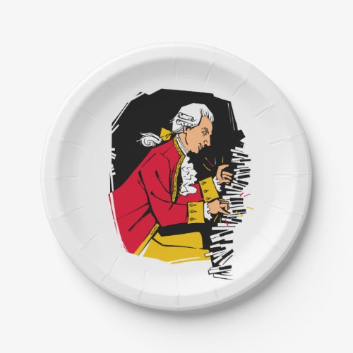 Mozart plays piano paper plates