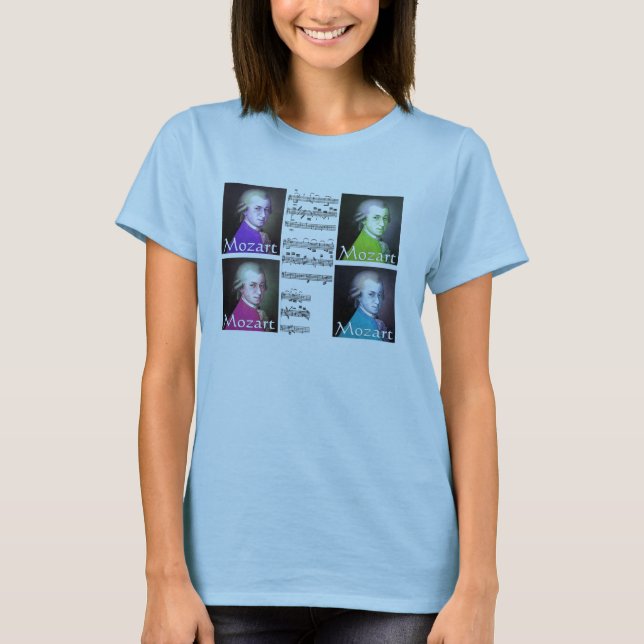 mozart pop art ladies t-shirt (Front)