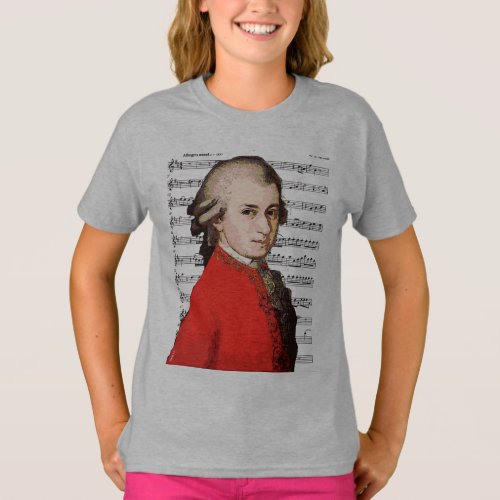 Mozart Portrait and Music T_Shirt