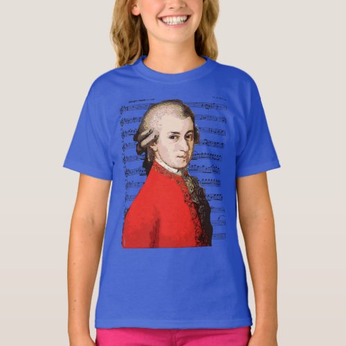 Mozart Portrait and Music T_Shirt