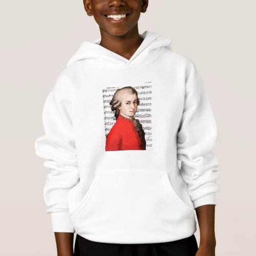 Mozart Portrait and Music T_Shirt Hoodie