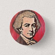 Mozart Portrait in BAUHAUS optical illusion style