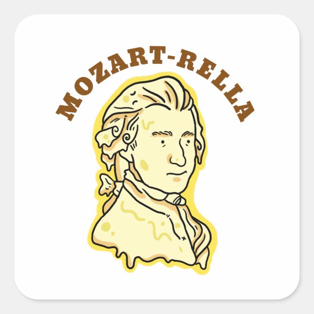 Mozart-rella Funny Music Cheese Pun Sticker (Front)
