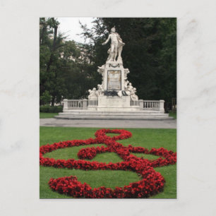 mozart statue wien postcard
