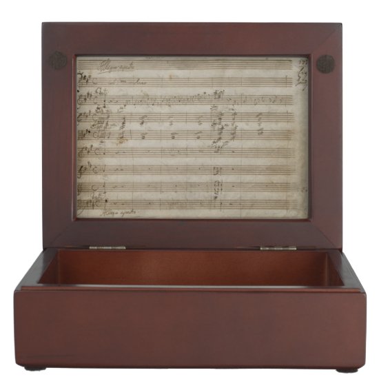 Mozart Violin Concerto Music Manuscript Keepsake Box