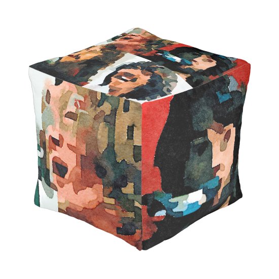 MOZAYIX Fab Four Cube Pouf Cushion Pillow