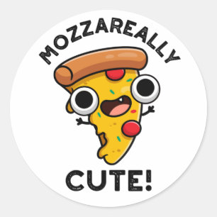 Mozza-really Cute Funny Pizza Pun Classic Round Sticker