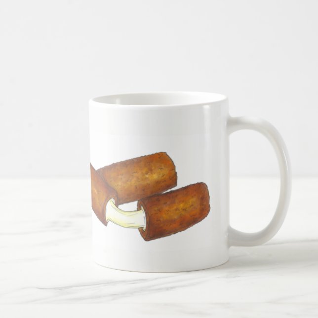 Mozzarella Cheese Fried Sticks Junk Food Foodie Coffee Mug (Right)
