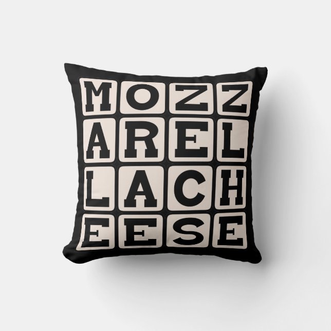 Mozzarella Cheese, Pizza Essential Throw Pillow (Front)