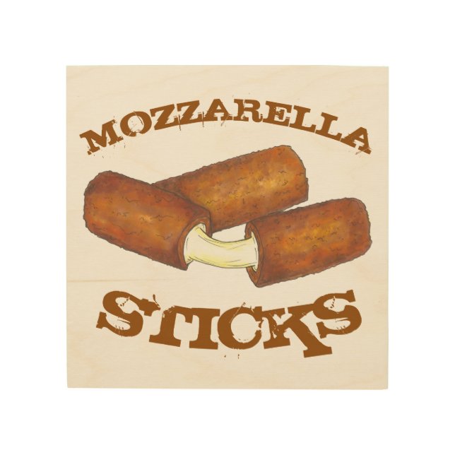 Mozzarella Cheese Sticks Foodie Junk Food Kitchen Wood Wall Decor (Front)