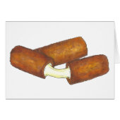 Mozzarella Cheese Sticks Junk Food Foodie Card (Front Horizontal)