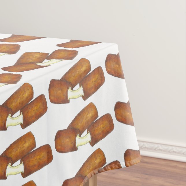 Mozzarella Cheese Sticks Junk Food Print Pattern Tablecloth (In Situ)