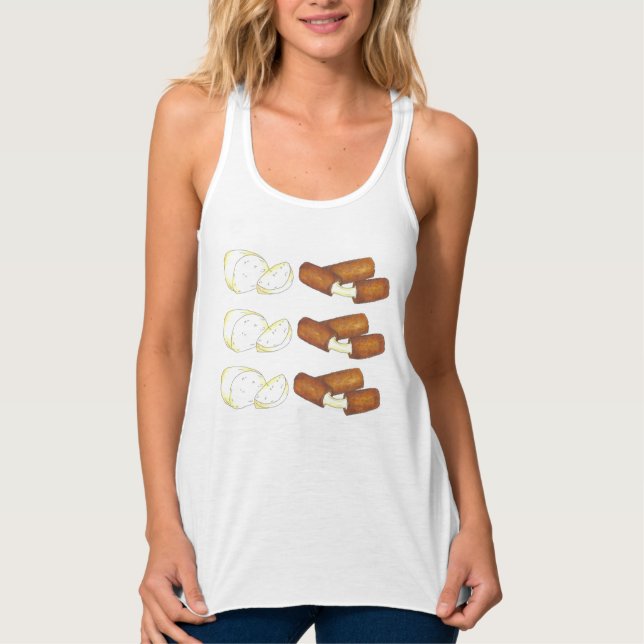 Mozzarella Cheese Sticks Snack Junk Food Foodie Tank Top (Front)