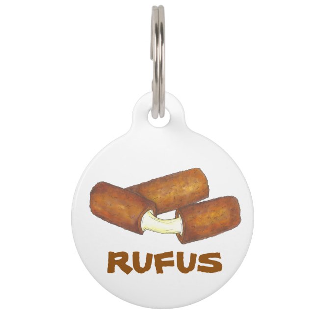 Mozzarella Sticks Cheese Junk Food Pet Tag (Front)