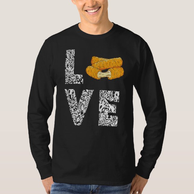 Mozzarella Sticks Leopard Love Cheese Sticks Bread T-Shirt (Front)