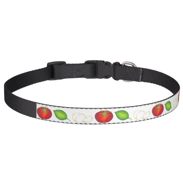 Mozzarella Tomato Basil Italian Cooking Chef Food Pet Collar (Front)