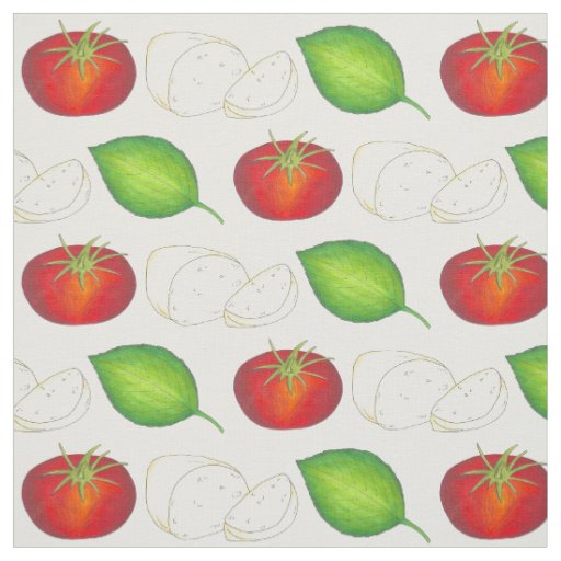 Mozzarella Tomato Basil Italian Food Caprese Salad Fabric