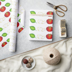 Mozzarella Tomato Basil Italian Food Caprese Salad Wrapping Paper