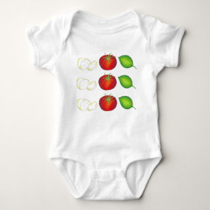 Mozzarella Tomato Basil Italian Food Cooking Baby Bodysuit