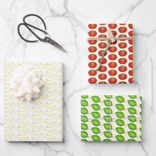 Mozzarella Tomato Basil Italian Food Ingredients Wrapping Paper Sheets