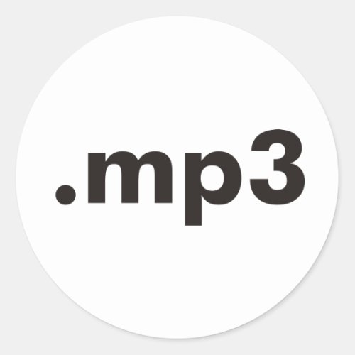 mp3 products  designs classic round sticker