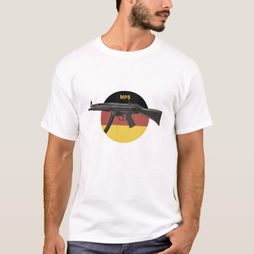 MP5 Submachine Gun with German Flag T_Shirt