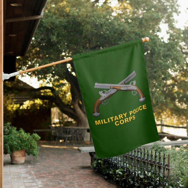 MP Military Police Corps Veteran  House Flag (In SItu)