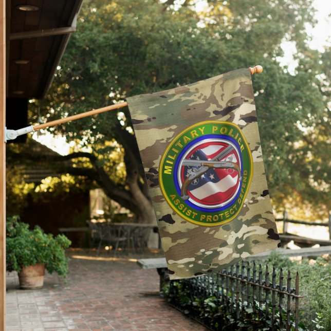 MP Military Police Corps Veteran  House Flag (In SItu)