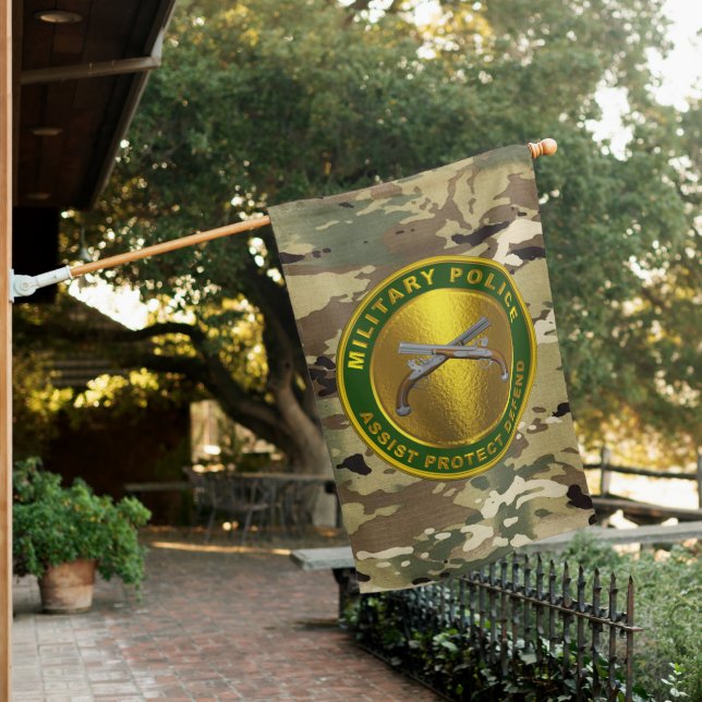 MP Military Police Corps Veteran  House Flag (In SItu)