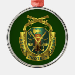 MP Miltiary Police Christmas Metal Ornament