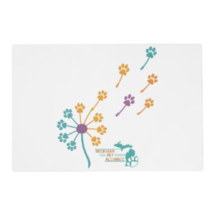 MPA Dandelion Paw Prints Pet Placemat