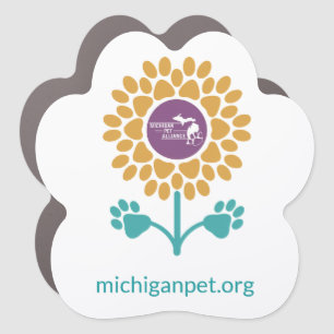MPA Paw Prints Sunflower Car Magnet