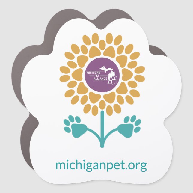 MPA Paw Prints Sunflower Car Magnet (Front)