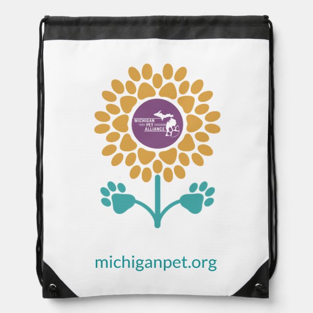 MPA Sunflower Paw Prints Drawstring Bag (Front)