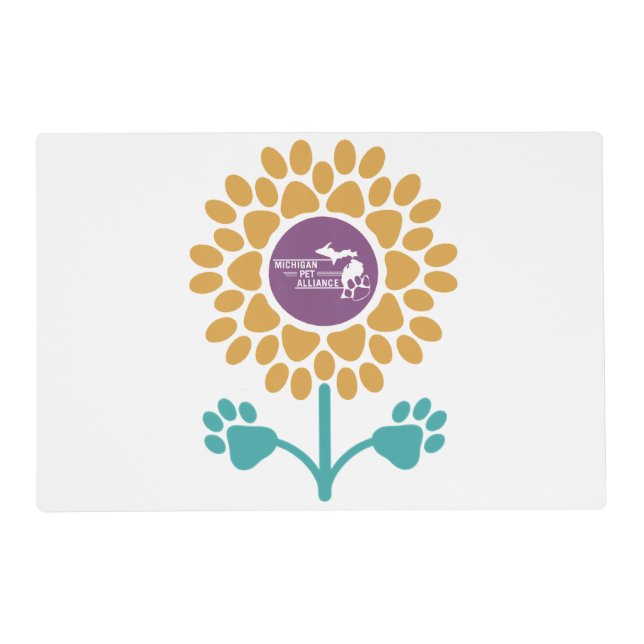 MPA Sunflower Paw Prints Pet Placemat (Front)