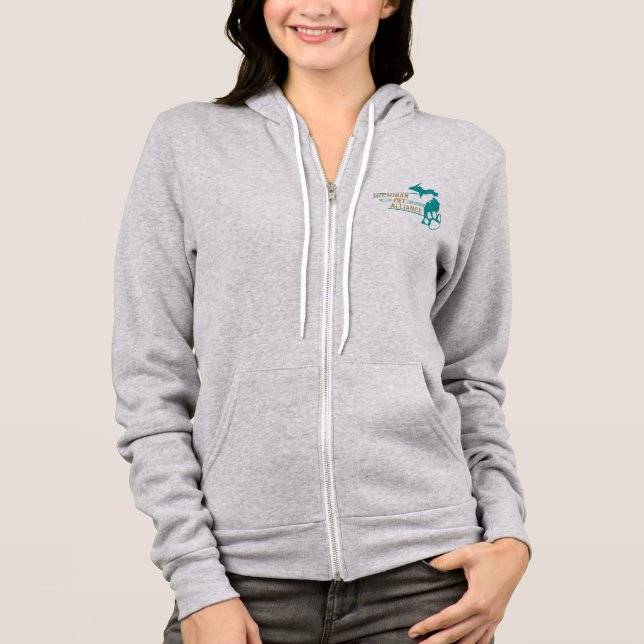 MPA Women's Heather Gray Bella+Canvas Zipup Hoodie (Front)