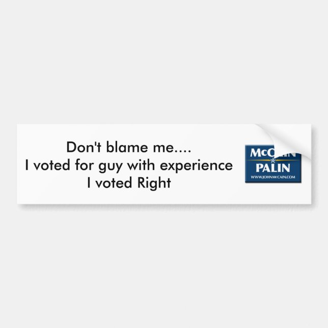 MPS-BTM1, Don't blame me....I voted for guy wit... Bumper Sticker (Front)