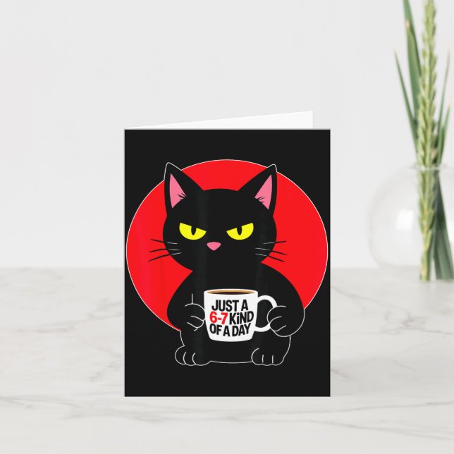 Mpy 6 7 Meme Cat Funny Gen Alpha Six Seven Cat Lov Card (Front)