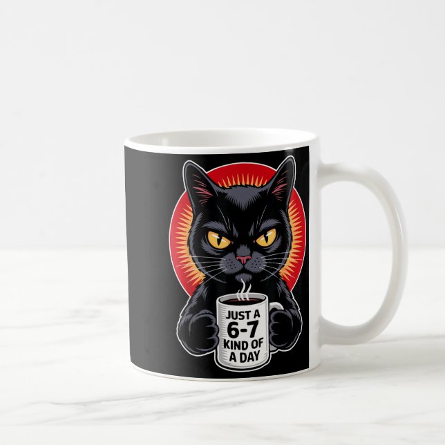 Mpy 6 7 Meme Cat Funny Gen Alpha Six Seven Cat Lov Coffee Mug (Right)