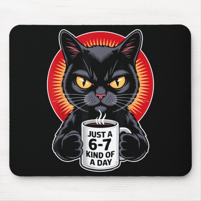 Mpy 6 7 Meme Cat Funny Gen Alpha Six Seven Cat Lov Mouse Pad (Front)