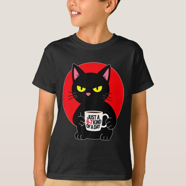 Mpy 6 7 Meme Cat Funny Gen Alpha Six Seven Cat Lov T-Shirt (Front)