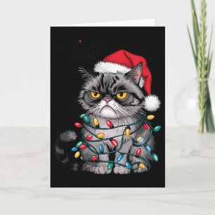 Mpy Christmas Cat Jolly Enough Funny Holiday Card