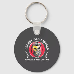 Mpy Old Approach With Caution Beard Skull Barber  Keychain