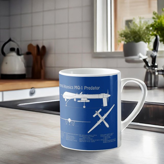 MQ-1 Predator  UAV- Airplane Blueprint ABD Coffee Mug (Creator Uploaded)