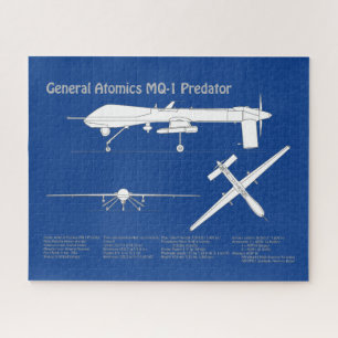MQ-1 Predator UAV- Airplane Blueprint ABD Jigsaw Puzzle